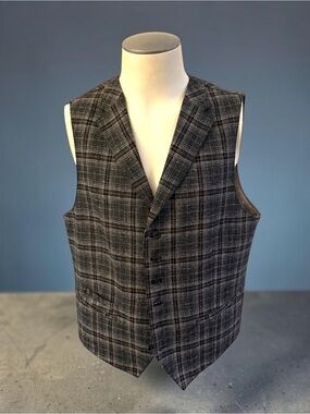 JKT NEW YORK Regis Wool Button Front Vest Size 42R
